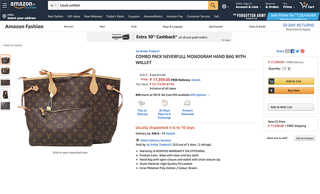 Hauterfly Amazon Fake Louis Vuitton