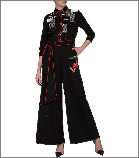 Hauterfly Boiler Suits Black Embroidered
