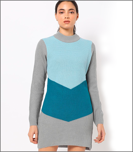 Hauterfly Sweater Dress Colourblock