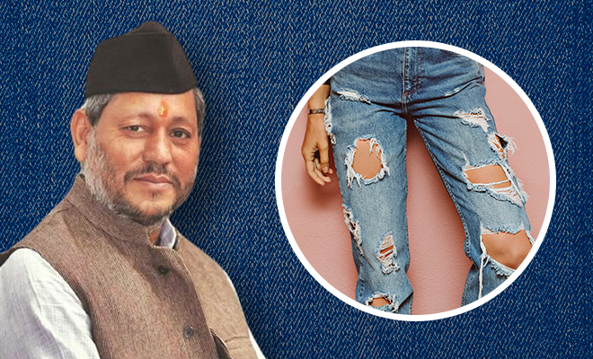 Tirath Singh Rawat Ripped jeans
